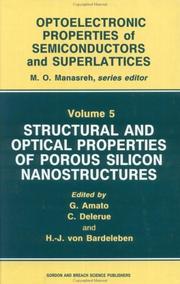 Cover of: Structural and optical properties of porous silicon nanostructures