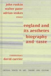 Cover of: England and its Aesthetes: Biography and Taste (Critical Voices)