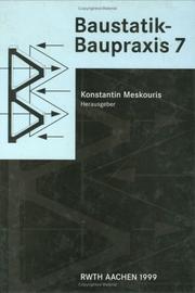 Cover of: Baustatik Baupraxis 7 by Meskouris