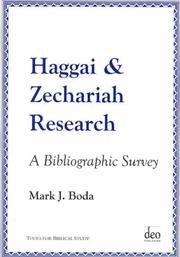 Haggai and Zechariah Research by Mark J. Boda