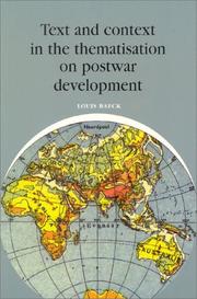 Cover of: Text and context in the thematisation on postwar development by Louis Baeck