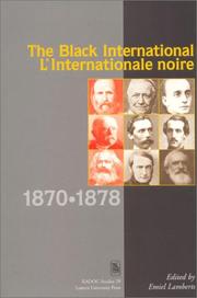 Cover of: The Black International: 1870-1878 (Kadoc-Studies, 29)