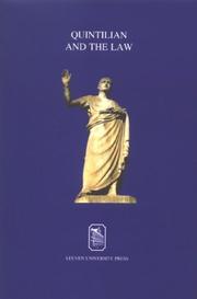 Cover of: Quintilian and the law by edited by Olga Tellegen-Couperus.