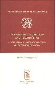 Cover of: Involvement of Children & Teacher Style: Insights from an International Study on Experimental Education (Studia Paedagogica)