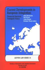 Cover of: Current developments in European integration by Dirk Heremans, Peter D. Camesasca