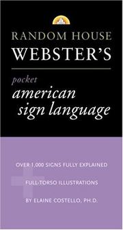 Cover of: Random House Webster's pocket American sign language dictionary