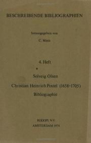 Cover of: Christian Heinrich Postel (1658-1705).: Bibliographie.