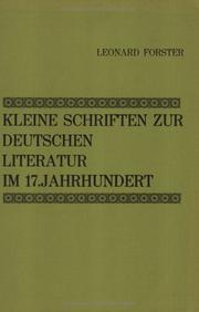 Cover of: Kleine Schriften zur deutschen Literatur im 17 Jahrhundert