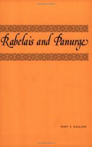 Cover of: Rabelais and Panurge: a psychological approach to literary character