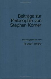 Cover of: Beitrage zur Philosophie von Stephan Korner by Rudolf Haller