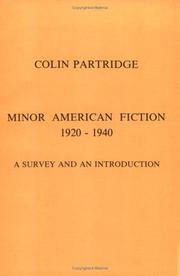 Cover of: Minor American fiction, 1920-1940: a survey and an introduction