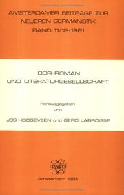 Cover of: DDR-Roman und Literaturgesellschaft