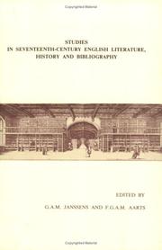 Cover of: Studies in seventeenth-century English literature, history, and bibliography by edited by G.A.M. Janssens and F.G.A.M. Aarts.