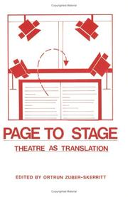Cover of: Page to Stage: Theatre as Translation (Costerus)