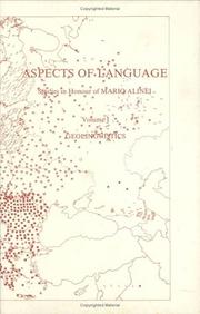 Cover of: Aspects of language: studies in honour of Mario Alinei : papers presented to Mario Alinei