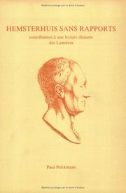 Cover of: Hemsterhuis sans rapports: contribution à une lecture distante des Lumières