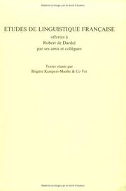 Cover of: Etudes de Linguistique Francaise Offertes a Robert de Dardel par ses Amis et Collegues (Faux Titre 28) (Faux Titre)