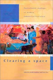 Cover of: Clearing a space by edited by Keith Foulcher and Tony Day.