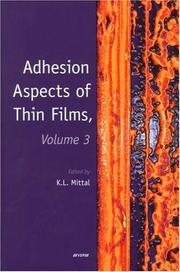 Cover of: Adhesion Aspects of Thin Films by K. L. Mittal