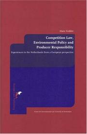 Cover of: Competition Law, Environmental Policy And Producer Responsiblity by Hans Vedder