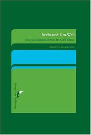 Cover of: Recht Und Um-welt: Essays In Honour Of Prof. Dr. Gerd Winter