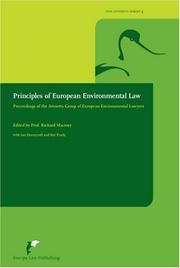 Cover of: Principles of European environmental law: proceedings of the Avosetta Group of European Environmental Lawyers