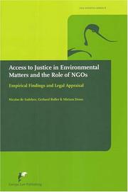 Cover of: Access To Justice In Environmental Matters And The Role Of NGOs: Empirical Findings And Legal Appraisal (Avosetta)