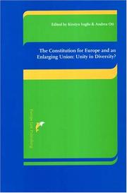 Cover of: The Constitution for Europe and an Enlarging Union: Unity In Diversity?