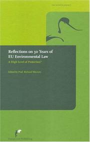 Cover of: Reflections on 30 Years of EU Environmental Law: A High Level of Protection? (The Avosetta Series)