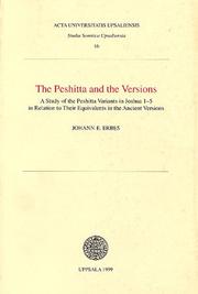 Cover of: The Peshitta and the versions by Johann E. Erbes