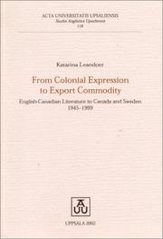 From colonial expression to export commodity by Katarina Leandoer