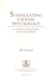Cover of: S(T)Imulating a Social Psychology | Olle Westlund