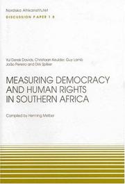 Cover of: Measuring Democracy and Human Rights in Southern Africa: Discussion Paper No 18 (NAI Discussion Papers)