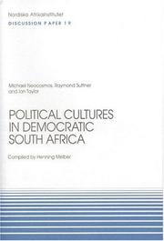 Cover of: Political Cultures in Democratic South Africa by Michael Neocosmis, Raymond Suttner, Ian Taylor