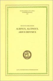 Albinus, Alcinous, Arius Didymus by Tryggve Göransson