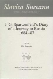 Cover of: J.G. Sparwenfeld's diary of a journey to Russia, 1684-87 by Johan Gabriel Sparwenfeld
