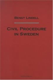 Cover of: Civil Procedure In Sweden by Bengt Lindell