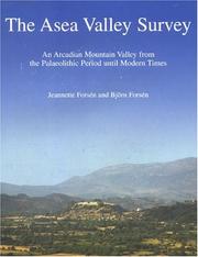 Cover of: The Asea Valley survey by Jeannette Forsén