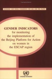 Cover of: Gender Indications For Monitoring The Implementation Of The Beijing Paltform For Action On Women In The Escap Region