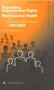 Cover of: Population, Reproductive Rights And Reproductive Health With Special Reference to HIV/Aids by 