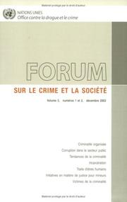 Cover of: Forum sur le Crime et la Société