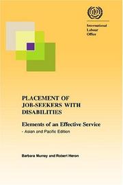 Cover of: Placement Of Job-seekers With Disabilities.: Elements Of An Effective Service - Asian And Pacific Edition