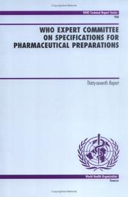 Cover of: Who Expert Committee on Specifications for Pharmaceutical Preparations: Thirty Seventh Report (Technical Report Series)