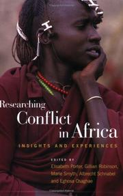 Cover of: Researching conflict in Africa by edited by Elisabeth Porter ... [et al.].