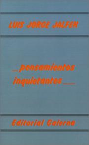 Cover of: Pensamientos inquietantes by Luis Jorge Jalfen