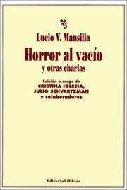 Cover of: Horror al vacío y otras charlas
