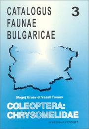 Cover of: Coleoptera, Chrysomelidae by Blagoĭ Gruev
