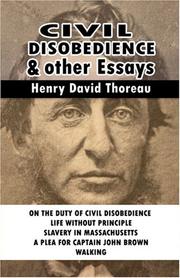 Cover of: Civil Disobedience and Other Essays by Henry David Thoreau