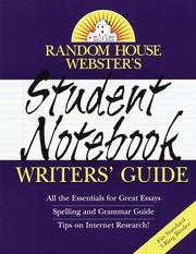Cover of: Random House Webster's student notebook writers' guide. by 