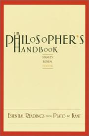 Cover of: The Philosopher's Handbook: Essential Readings from Plato to Kant